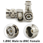 90 Degree Right angle BNC RF Coaxial Converter BNC Male Female to BNC Female with Nut Bulkhead  Adapter Wire Terminal  50 75ohm