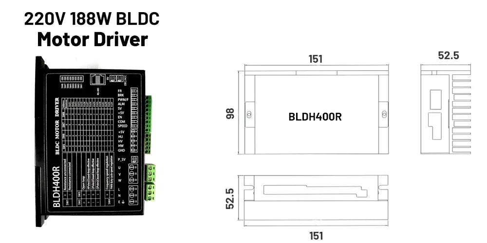 DC24V/48V AC220V Nema23 Nema34 Brushless Motor Driver Kit 57mm 86mm 65W-800W BLDC Motor Hall Sensor 3000rpm For PCB Drilling