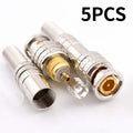 5Pcs BNC Solderless Connector Q9 HD Video Oscilloscope Male Plug Welding Free 75-5 Ohm Monitoring Weldings Cable Connectors