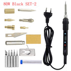 7 in 1 Wood Embossing Burning Carving Pyrography Pen Kit 60W / 80W Adjustable Temperature Soldering Iron Hand Operated Tools Set