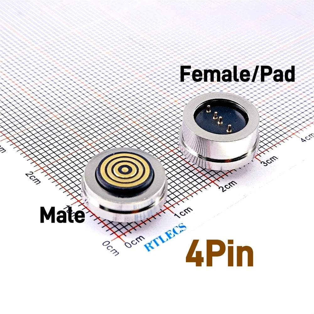 360º Magnetic Circular PogoPin Hassle Free Connector 2A Male Female Metal Spring Loaded 3 4 Pin DC Power Charger Wire JST SM