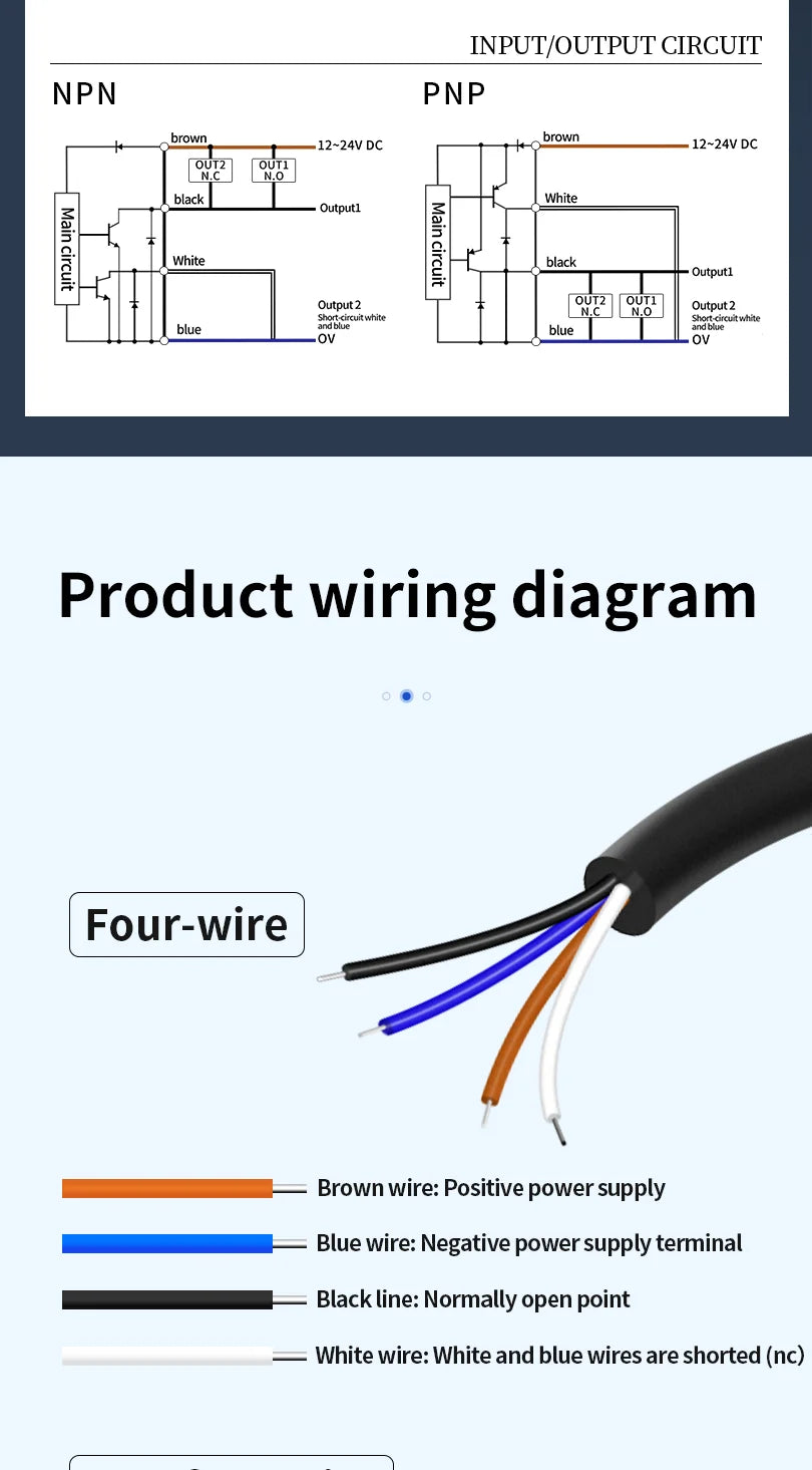 ZHICAN E3FA M18 Cylindrical Photoelectric Sensor Long Range Diffuse Reflective Through Beam Retro Reflective NPN PNP