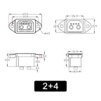 XT60/TX90 to 2+4/2+6 Cable Connector Male Female Electric Vehicle Lithium Battery Charging Socket 4 Square New Energy Power Line