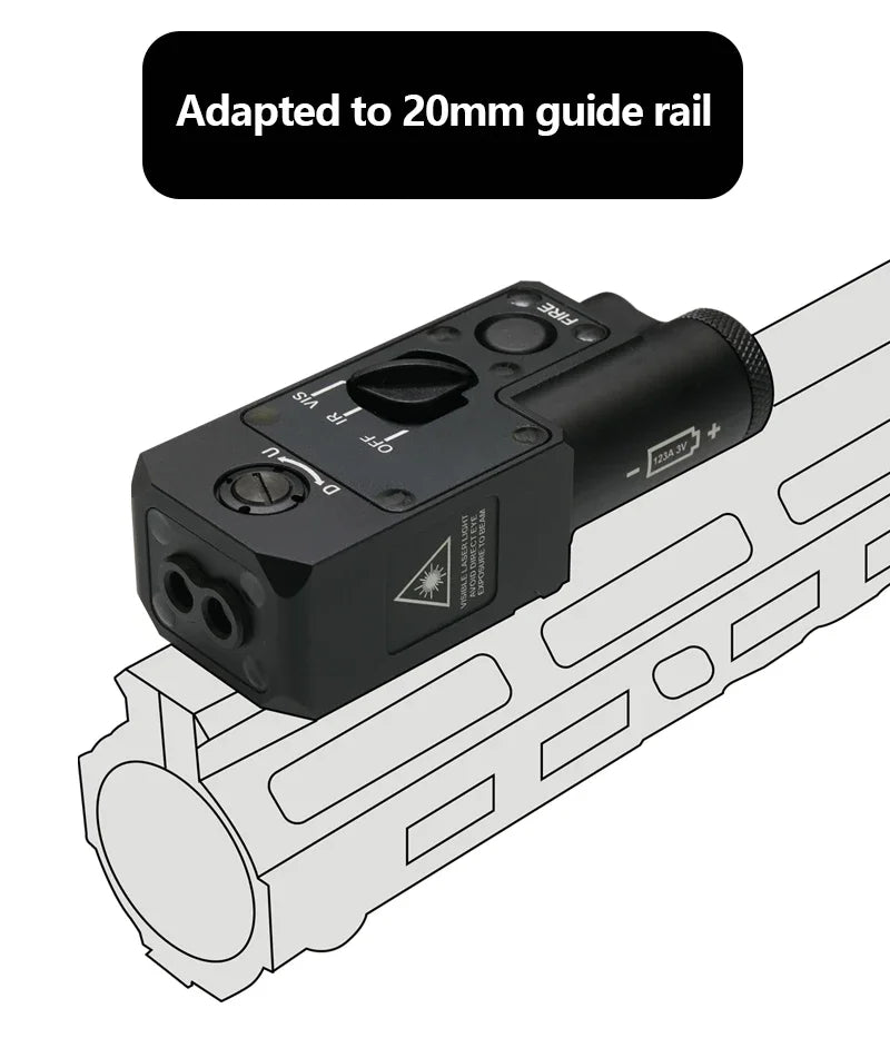 CQBL-1 Laser Aiming IR/Red/Green Dot Laser Indicator Momentary Constant Quick Opening With Scout Light Connect Mount For 20MM
