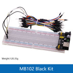3.3V/5V MB-102 Breadboard power module+ 400 830 points Solderless Prototype Bread board kit +65 Flexible jumper wire