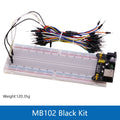 3.3V/5V MB-102 Breadboard power module+ 400 830 points Solderless Prototype Bread board kit +65 Flexible jumper wire