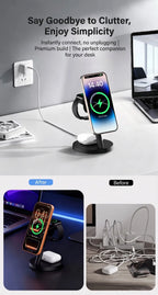 3in1 Qi2.2 25W Fast Wireless Charging Station 45W PD Plug For iPhone 17 16 Pro Max Plus Apple Watch Ultra SE 3 11 10 AirPods