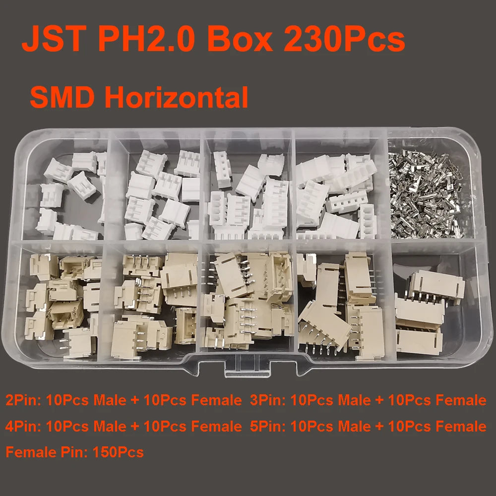 19 Type JST Box SH1.0/MX1.25/PH2.0/XH2.54/VH3.96/SM2.54/SYP Pitch Connector Terminal Kit  SMD/Straight/Right Angle Type DIY