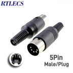 2/5 PCS 3P 4P 5P 6P 7P 8P 13Pin Din Male/Female Plug Soecket Jack With Plastic Handle Keyboard Cable Connector Adaper PS2 DIY