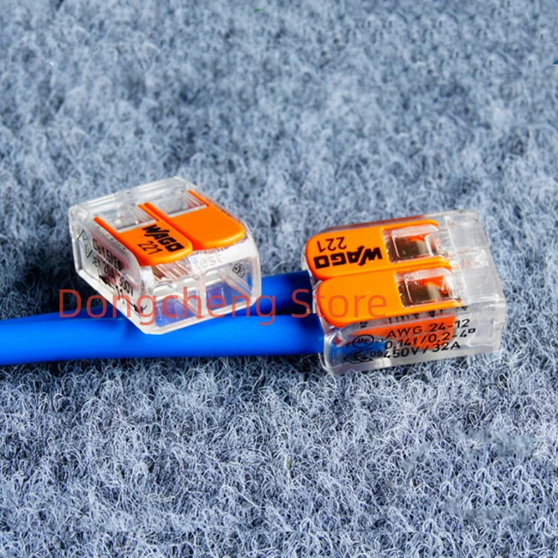 WAGO holes Lever wire connector 221-412 221-413 221-415 221-612 221-613 221-615 Quick Wiring terminal 0.14-4mm²/AWG24-12 2/3/5