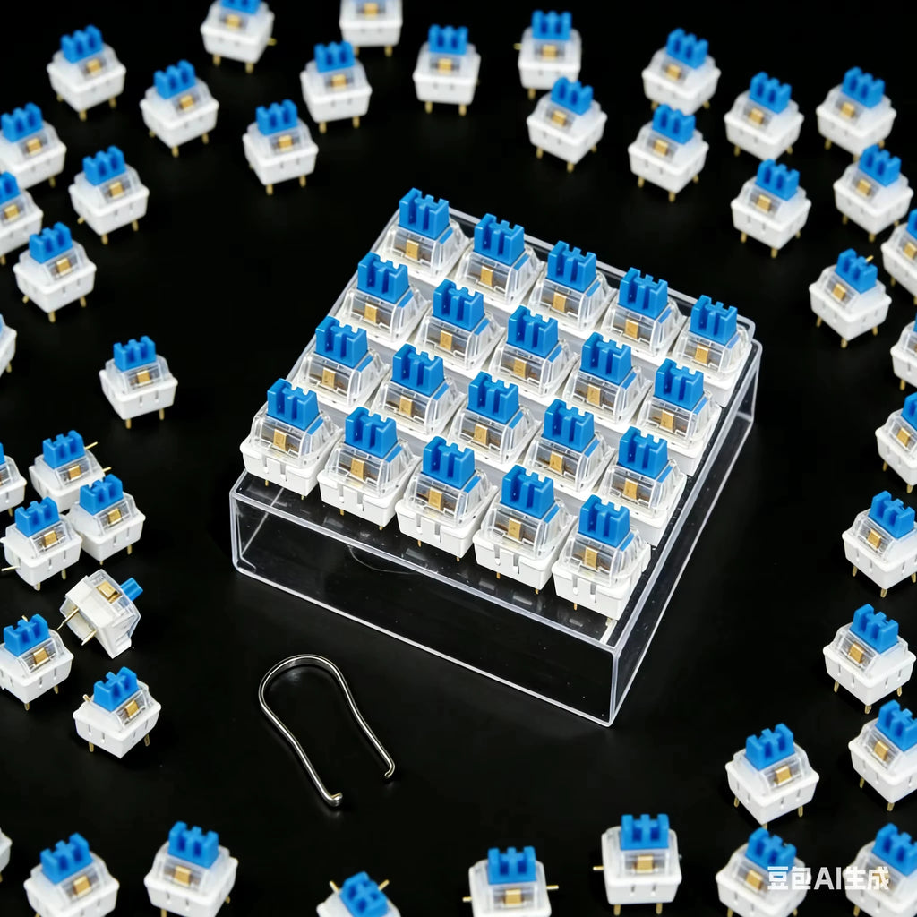 Three Pin Tactile Keyboard Switch Sturdy Plastic Key Clicker Key Replacement Parts for Mechanical Keyboard Servicing Accessories