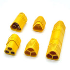 MR60 MR 60 Fireproof Female Male Three-core Connector With Sheath 3.5mm Brass Gold Plated For Lipo ESC RC Model