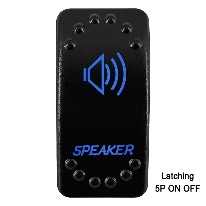 Waterproof Rocker Switch with Blue LED | 12V/24V Latching & Momentary (SPST/ DPDT) | for Marine, UTV, ATV, RZR, Automotive