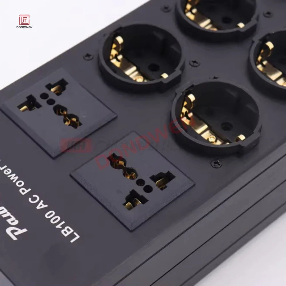 DONDWEN Power Filter Lightning Protection Surge Proof Socket Voltage Multi-function Display Compatible with EU/UK/AU Plug