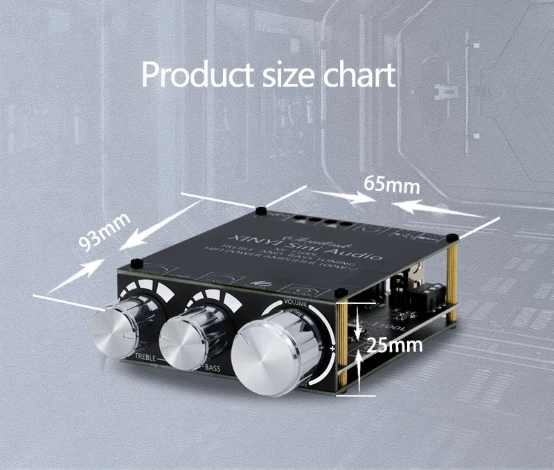 100W+100W TPA3116D2 Bluetooth 5.0 Power Subwoofer Audio Amplifier Board Home Theater HIFI Stereo Audio Amplifier AMP AUX