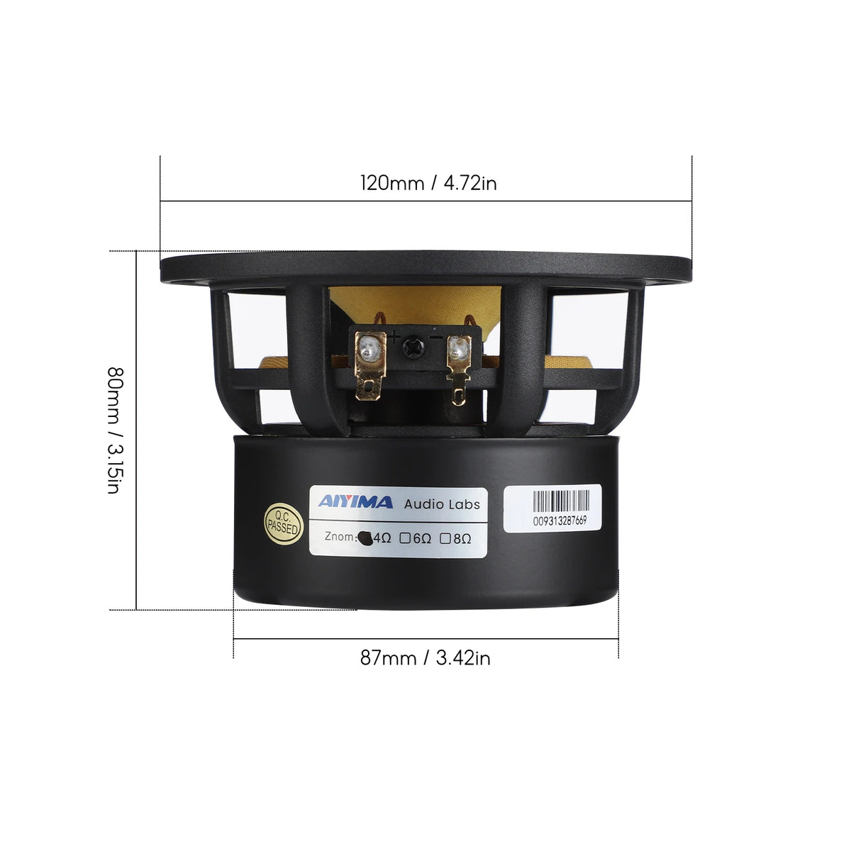 AIYIMA 1Pcs 4 Inch Full Range Speaker Unit 4 8 Ohm 25W Speaker Tweeter Woofer Aluminum Bullet Audio Home Theater Loudspeaker