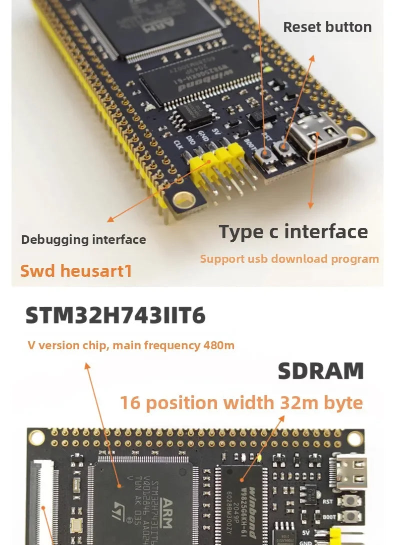 STM32H743IIT6 Core  System Learning Board STM32 Development Board Module