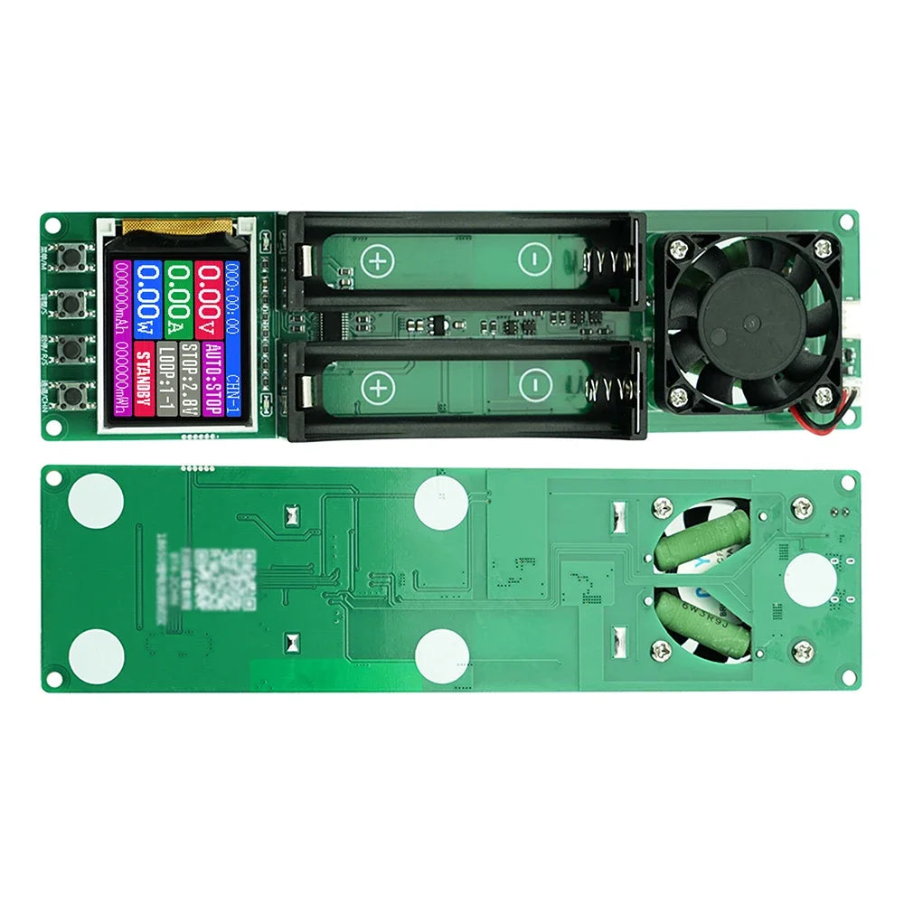 2 Channel 18650 Battery Capacity Internal Resistance Tester Automatic Charge Discharge Electronic Load Module TYPEC Power Supply