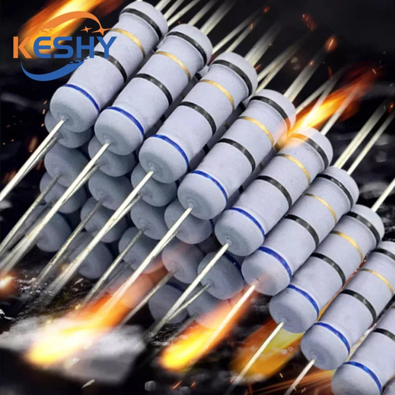 20PCS 2W 5% Wire Wound Resistor Fuse Winding Resistance 0.1 0.15 0.22 0.33 0.47 0.5 1 2.2 3.3 4.7 5.1 6.8 10 22 47 51 100 ohm