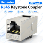Denswire Keystone Jack RJ45 Inline Coupler Shielded for CAT6/CAT6A/CAT7 RJ45 Female to Female Insert Coupler Ethernet Adapter