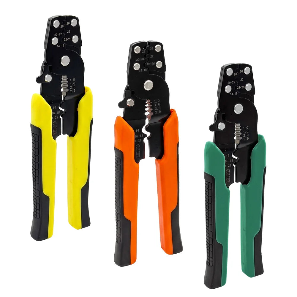 Ratcheting Crimping Tool Set for XH2.54/DuPont2.54/2.8/4.8/6.3/uninsulated/ferrule Terminals (0.25-1.5mm ²) 23-16AWG, Hand Tools