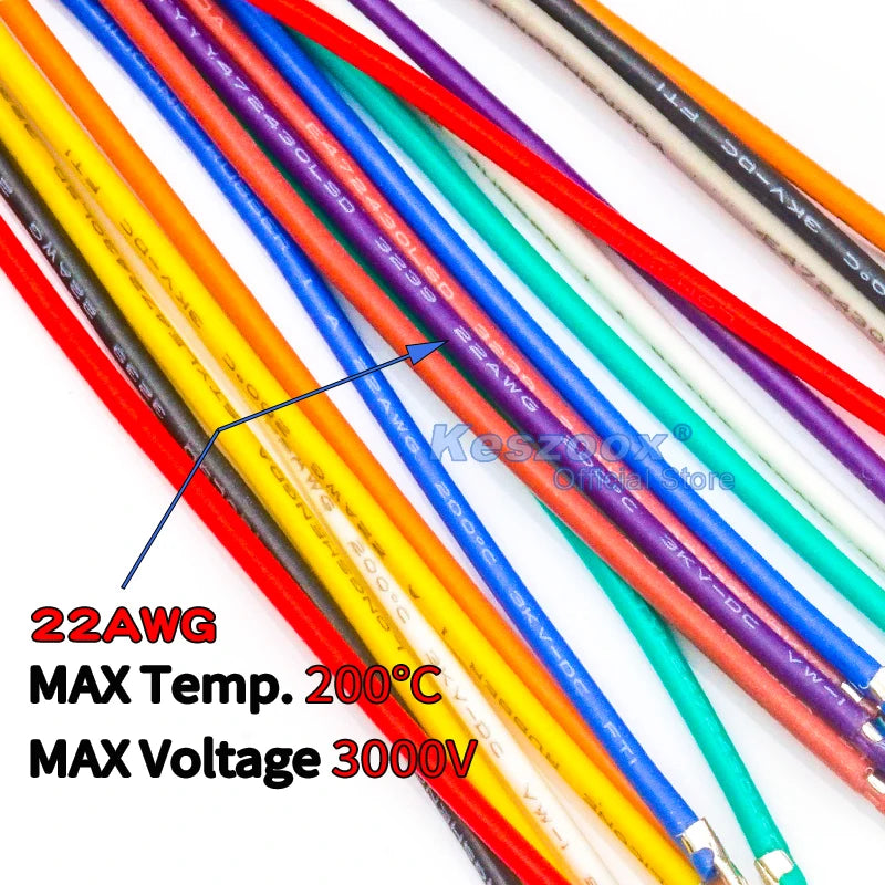 JST XH2.5mm Pre-Crimped Silicone Cable Wire 22AWG Copper Wire High TempErature Resistance Cable Crimp Terminal XHR2.54 Connector