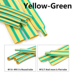 Yellow-Green 3:1 Heat Shrink Tube With Glue 1.6mm - 50mm Dual Wall Adhesive Lined Polyolefin Shrinkin ﻿Wrap Cable Protect Sleeve