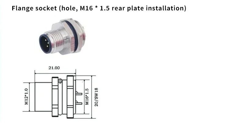 M12 Waterproof IP67 Aviation Plug Socket 4 5 8 Pin Hole Needle Male Curved Straight Screw Solderless Power Connector PG7 Charger