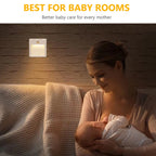 Motion Sensor Night Lights with US EU UK AU Plug Dimmable LED Warm White Ambient Light 2 in 1 Bedroom Living Room Toilet Stairs