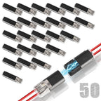 Double Wire Plug-in Connectors with Locking Buckle Car Wire 2 Way Terminal Block Waterproof Quick Connector Cable Clamps
