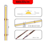 COB LED Strip Light High Density Linear Lighting 480/528Leds/m Flexible Tape Red Blue Green Warm Natural White Decor DC12 24V
