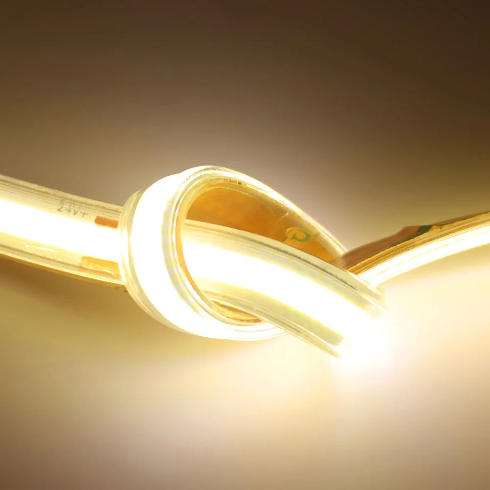 12V 24V Waterproof COB LED Strip Light 3000K 4000K 6000K IP67 Flexible Led Tape 480LEDs/m 5m 10m 20m 0.5m 1m 2m Linear Lighting