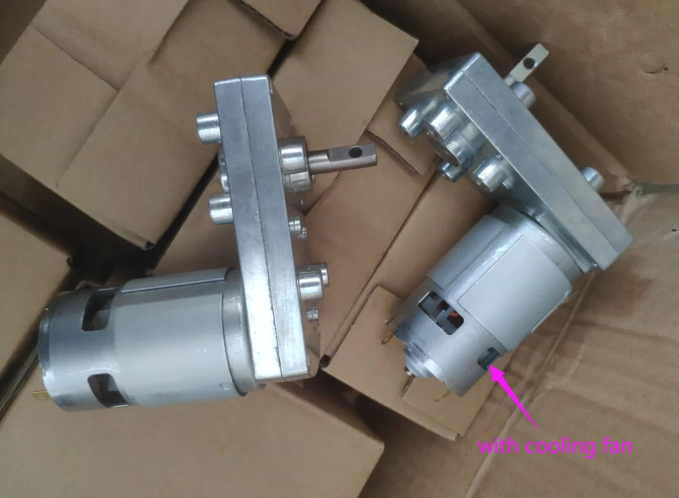 7-Type 775 DC Gear Motor 6V 12V 24V RS775 Metal Gears D Shaft Motor