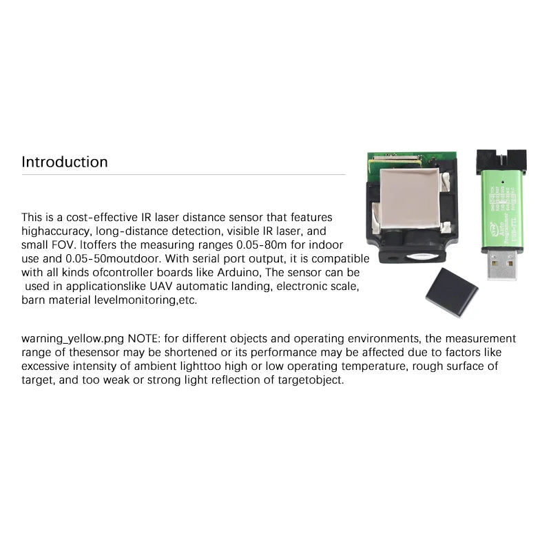 Indoor Distance Measureme 100m TTL Voltage Current Output Accuracy ±1mm Laser Displacement Distance Ranging Photoelectric Sensor