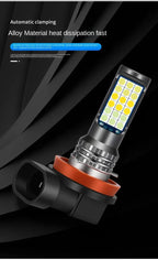 Car Led Fog Lamp with Flashing 3030 Three-Color Fog Lamp Bulb Red Green Pink Blue Super Bright H3 H8 H11 9006 9005 H7 Modified