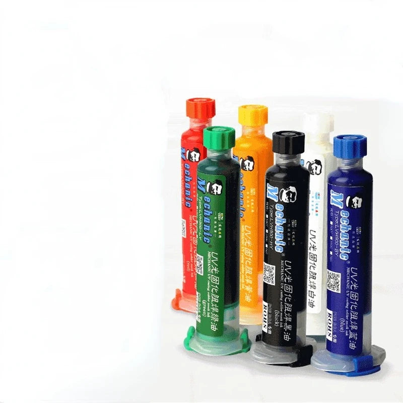 Green/Red 6 Color 10ml UV Curing Solder Mask Ink for PCB BGA Circuit Board Insulating Protect Soldering Paste Flux Oil Mechanic