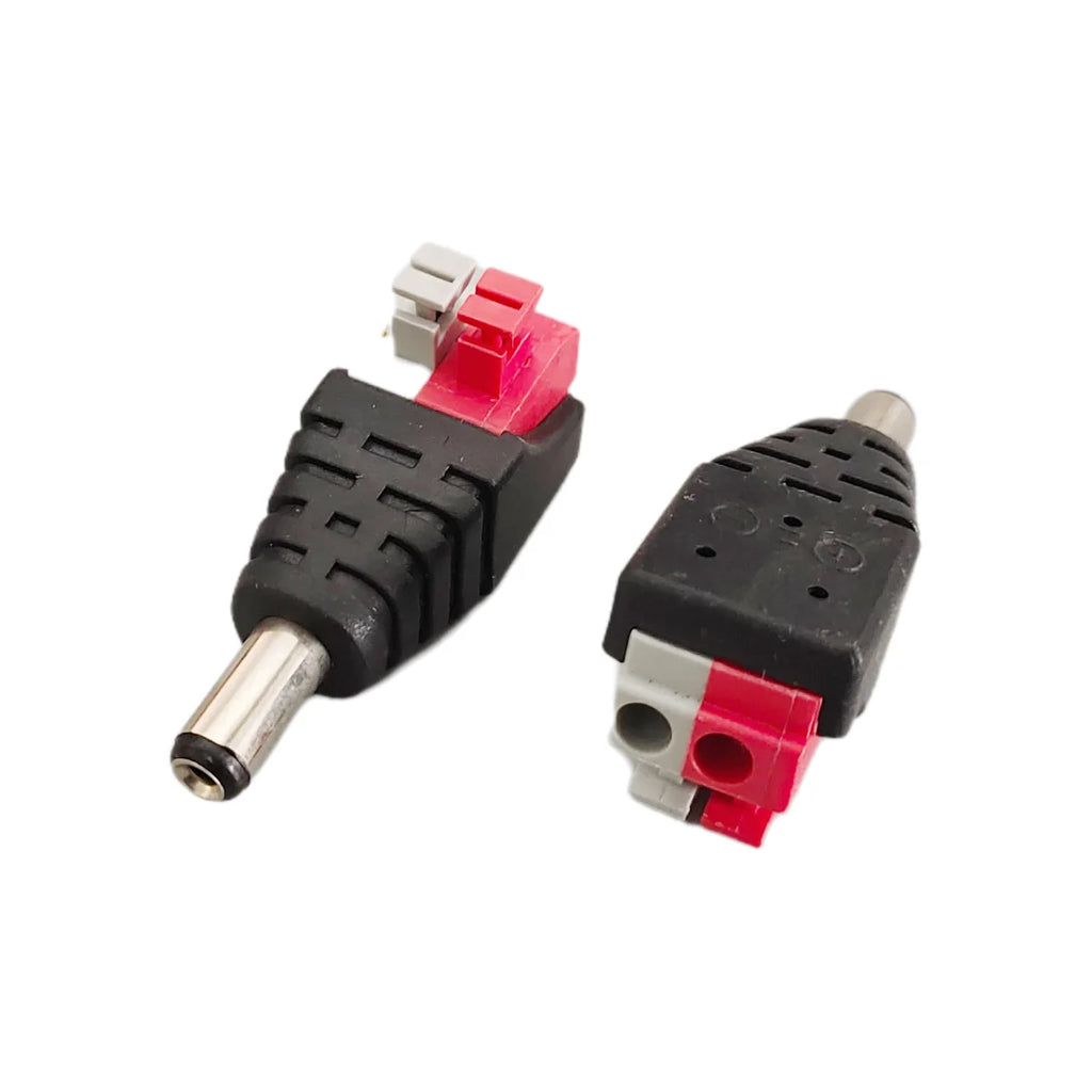 2/5/10PC DC 12V Male Female RCA BNC Connectors 5.5*2.1/2.5mm Welding-Free Power DC Plug Adapter Jack Socket For LED CCTV Camera