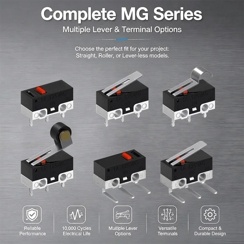 Mini Micro Limit Switch C NO NC 3 Pins PCB Terminals SPDT 1A 125V Roller Arc Lever Snap Action Push Micro Mouse Switches