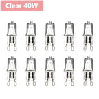 10pcs G9 25W 40W 60W Halogen Light Bulbs 2 Pin Base Warm White Small Bulb Lamps for Chandeliers / Cabinet Clear Frosted Lights