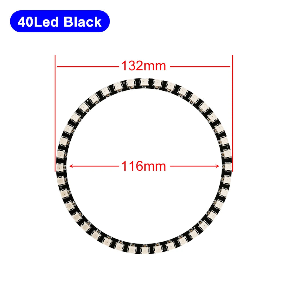 DC5V WS2812B DIY Led Ring Individually Addressable WS2812 IC Built-in 5050 RGB Round Modules Circle Arduino Light 8 To 148 Pixel