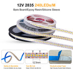 DC 12V 24V SMD 2835 240Leds/M LED Strip Waterproof IP65 IP21 Warm/Natural White Home Decor Flexible Ribbon Tape Light