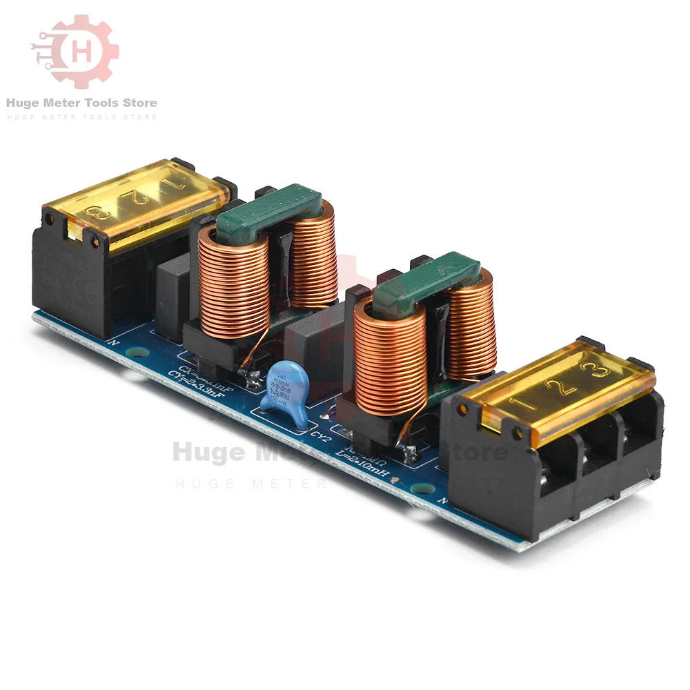 6A 25A EMI Filter Power Filter Board EMI High-frequency Two-stage Power Low-pass Filter Board EMC Audio Amplifier Purifier