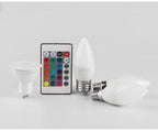 1-10PCS LED Intelligent RGBW Bulb GU10 E27 E14 24 Key Infrared Remote Control AC110V 230V 6W 10W Color Plus White Light Dimming