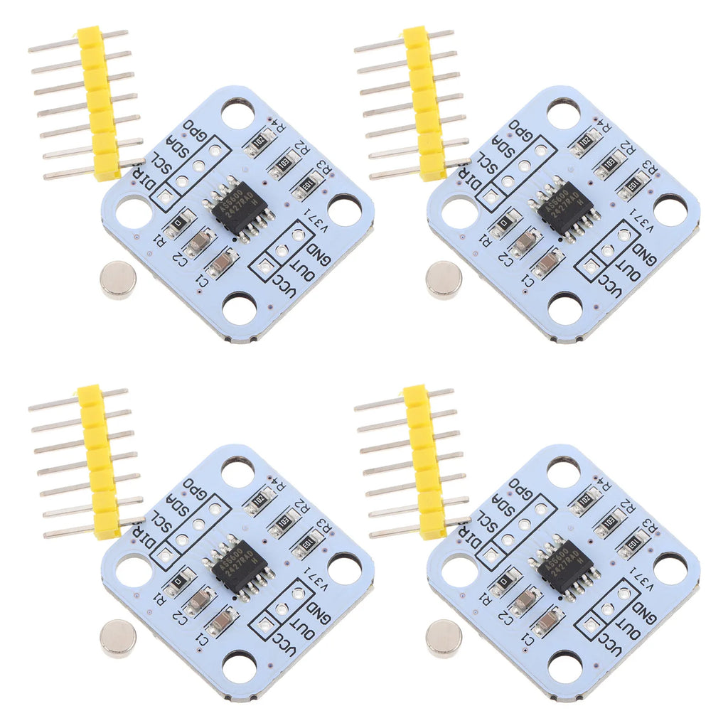 4Pcs Magnetic Encoder High Precision Angle Measurement Sensor Module Accurate Angle Data for Mechanical Equipment Automation