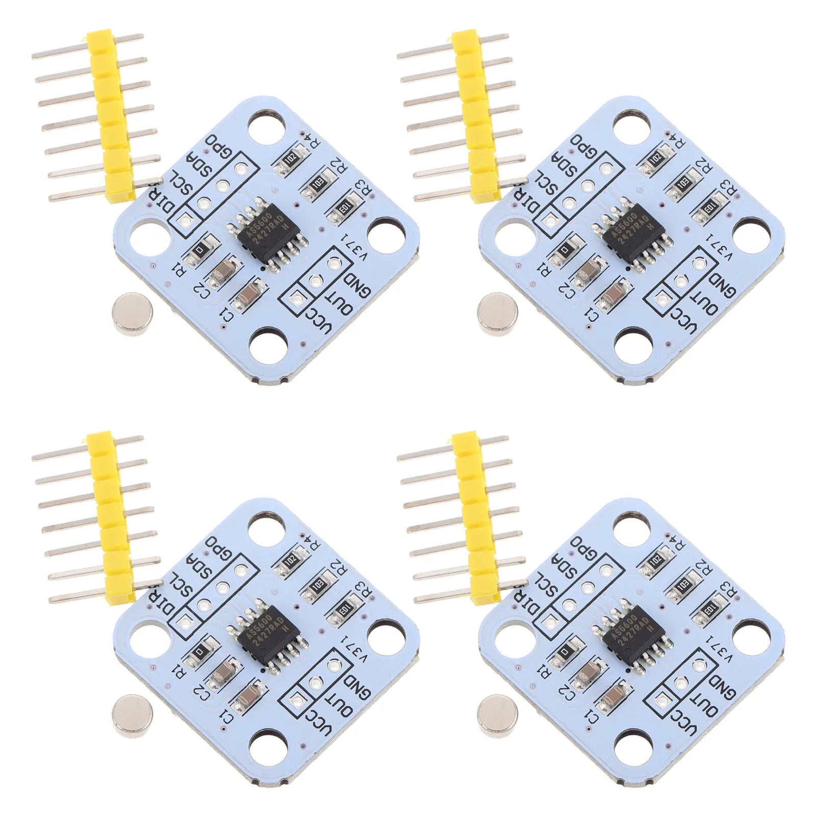 4Pcs Magnetic Encoder High Precision Angle Measurement Sensor Module Accurate Angle Data for Mechanical Equipment Automation