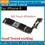 For iPhone 6 Motherboard Full Chips iOS System Free ICloud Logic Board Good Tested 4G LTE Mainboard 16/16/128GB Plate Unlocked
