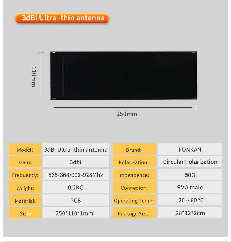 UHF RFID Antenna 3dbi 5dbi Gain Circular Polarization Antenna SMA Female Connector RFID UHF PCB Antenna for Shelf Management