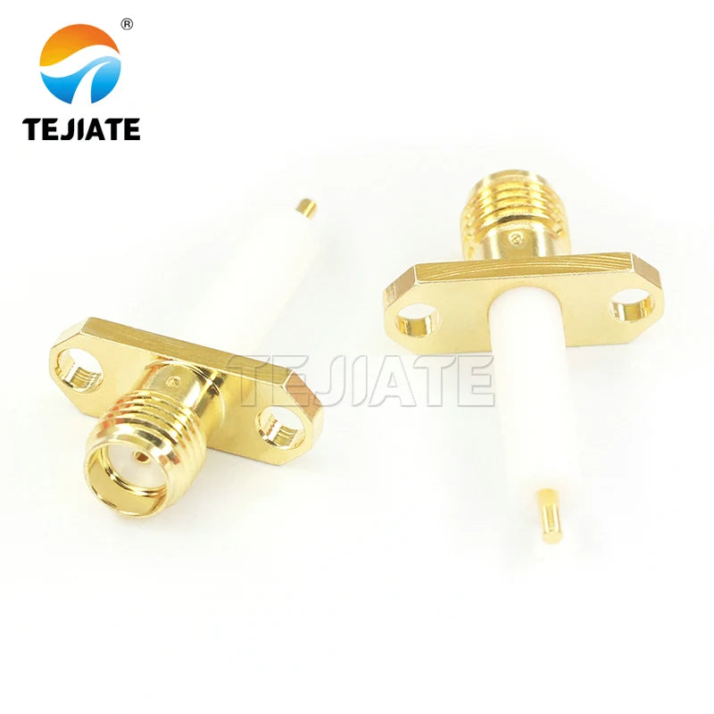 1PCS SMA Mother Seat Connector SMA Three Pairs of Internal and External Threads Hole Flange Socket Connector Insulation Expan