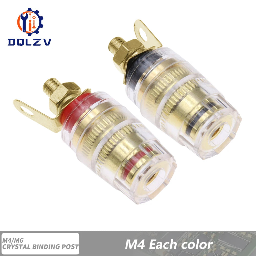 High end Brass Crystal Binding Post 4mm Banana Plug Socket for Amplifier and Speaker Terminal Connector