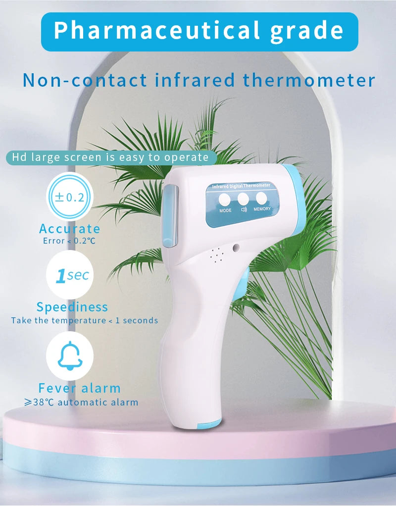 Multifunction Thermometer Three-color Backlit Display Forehead Thermometer Digital Display Infrared Alarm Human Body Thermometer